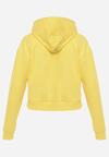 Żółta Bluza z Dodatkiem Bawełny z Kapturem Wykończona Ściągaczami Evista