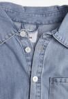 Niebieska Koszula Jeansowa z Bawełną Ozdobiona Przeszyciami Junie