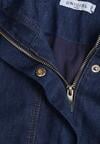 Niebieska Jeansowa Kurtka Przejściowa z Bawełny o Kroju Bombki z Kołnierzykiem Jotima