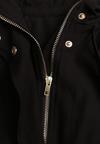 Czarna Przejściowa Kurtka Bombka Oversize z Bawełny i Wiskozy Effinue