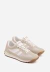 Beżowe Casualowe Sneakersy z Siateczkowymi Wstawkami Kassadina