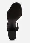 Czarne Sandały z Imitacji Zamszu na Słupku Ianolis