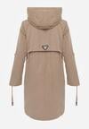Brązowa Przejściowa Kurtka Parka z Kapturem i Podwijanymi Rękawami Tinarose