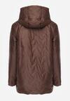 Brązowa Przejściolwa Pikowana Kurtka z Odpinanym Kapturem Nevistta