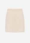 Beżowa Gładka Spódnica VICES o Ołówkowym Kroju Abilura