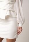 Biała Gładka Spódnica VICES o Ołówkowym Kroju Abilura