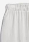 Białe Wiskozowe Spodnie z Szeroką Nogawką i Wiązaniem w Talii Terisanna