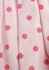 Różowe Szorty z Bawełną i Wiskozą o Kroju Bombki w Kropki Haros