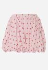 Różowe Szorty z Bawełną i Wiskozą o Kroju Bombki w Kropki Haros