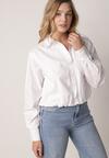 Biała Bawełniana Koszula o Kroju Bombki Oversize Walelia