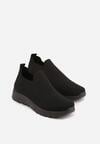 Czarne Siateczkowe Buty Sportowe Sneakersy o Wsuwanym Fasonie Abhold