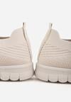 Beżowe Sznurowane Buty Sportowe Sneakersy z Siateczki Caeolea