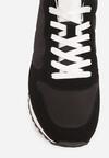 Czarne Buty Sportowe Sneakersy z Pikowanymi Przeszyciami Nelis