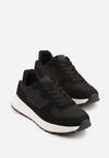 Czarne Buty Sportowe Sneakersy na Grubej Podeszwie Nerola