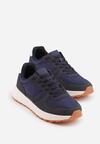 Granatowe Buty Sportowe Sneakersy na Grubej Podeszwie Nerola