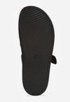 Czarne Klapki z Geometryczną Cholewką i Klamrą z Boku Endrita