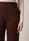 Brązowe Eleganckie Spodnie z Bawełny i Wiskozy w Kant Valelia