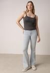 Szary Wiskozowy Top z Podwójnymi Ramiączkami Hendrea
