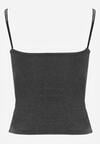 Szary Wiskozowy Top z Podwójnymi Ramiączkami Hendrea