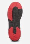 Czarno-Czerwone Buty Sportowe Sneakersy z Ozdobnym Paskiem z Boku Damamene