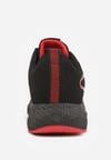 Czarno-Czerwone Buty Sportowe Sneakersy z Ozdobnym Paskiem z Boku Damamene