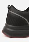 Czarno-Czerwone Buty Sportowe Sznurowane z Siateczką Delle