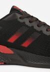 Czarno-Czerwone Buty Sportowe Sneakersy Ozdobione Cieniowanymi Paskami Monissa