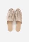 Beżowe Klapki Mule z Ażurową Cholewką Szydełkową Civeza