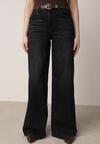 Czarne Jeansy o Szerokim Kroju Palazzo z Bawełną i Wysokim Stanem Zinnalitte