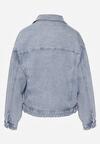 Niebieska Kurtka Jeansowa z Bawełną o Klasycznym Kroju Elliantrea