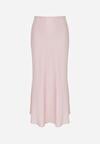 Różowa Satynowa Spódnica z Lekko Rozkloszowanym Dołem  Zinnemira