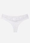 Szare Majtki Stringi z Bawełną Ozdobione Koronką Thelanthe
