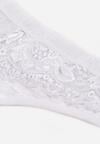 Szare Majtki Stringi z Bawełną Ozdobione Koronką Thelanthe