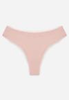 Różowe Majtki z Bawełną Typu Stringi Ozdobione Koronką Cirilise