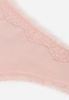 Różowe Majtki z Bawełną Typu Stringi Ozdobione Koronką Cirilise