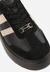 Sneakers Negri cu bej