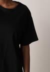 Czarny T-shirt z Bawełny Typu Oversize Nedika