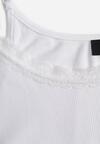 Biały Bawełniany Top Bieliźniany z Koronką na Regulowanych Ramiączkach Beralisa