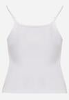 Biały Bawełniany Top Bieliźniany z Koronką na Regulowanych Ramiączkach Beralisa