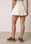 Białe Sportowe Spódnico-Szorty z Funkcjonalnymi Kieszonkami Natellea