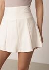 Białe Sportowe Spódnico-Szorty z Funkcjonalnymi Kieszonkami Natellea