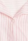 Różowa Koszula o Kroju Oversize z Tencelu w Paski Ozdobiona Haftem Tidine