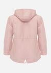 Różowo-Beżowa Przejściowa Kurtka Dwustronna o Kroju Parki z Pikowaniem Wewnątrz Zidelle