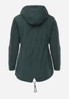 Ciemnozielona Dwustronna Kurtka Przejściowa w Stylu Parki z Kapturem Tidala