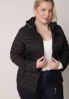 Czarna Pikowana Kurtka Przejściowa z Odpinanym Kapturem Tidesse