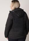 Czarna Pikowana Kurtka Przejściowa z Odpinanym Kapturem Tidesse