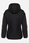 Czarna Pikowana Kurtka Przejściowa z Odpinanym Kapturem Tidesse