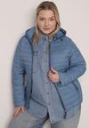 Niebieska Pikowana Kurtka Przejściowa z Odpinanym Kapturem Tidesse