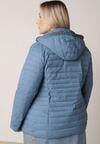 Niebieska Pikowana Kurtka Przejściowa z Odpinanym Kapturem Tidesse