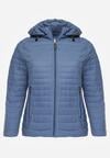 Niebieska Pikowana Kurtka Przejściowa z Odpinanym Kapturem Tidesse